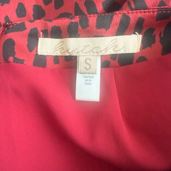 Anthropologie Hutch Ruffle Red Leopard Skirt Size Small - Picture 3 of 4